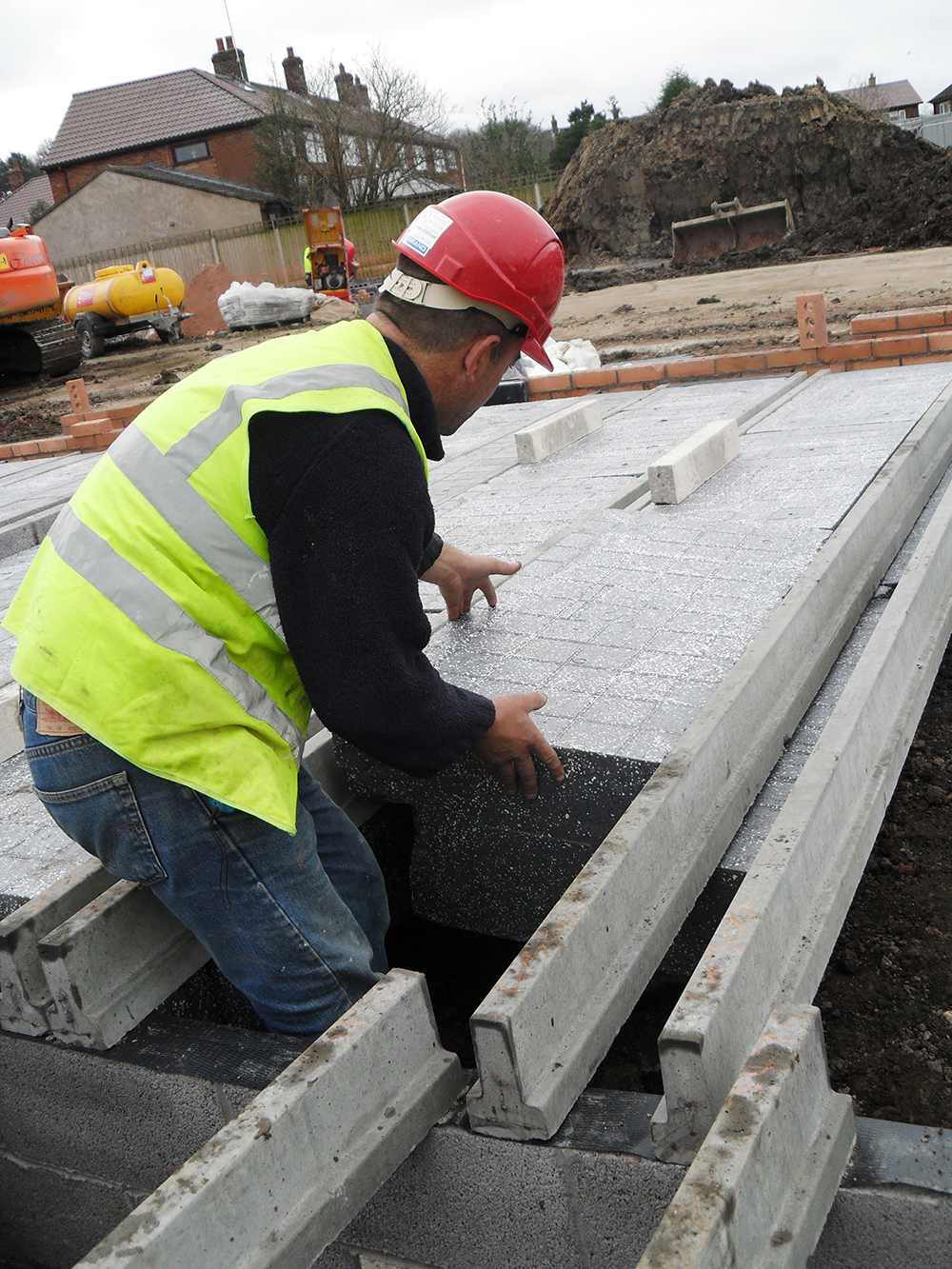EPS expanded polystyrene airpop flooring used to insulate a building
